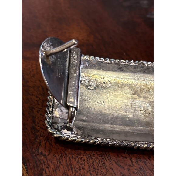 Vintage Polo Ralph Lauren Tooled Leather Silver Plated Longhorn Belt 32 *As-Is* main image 4
